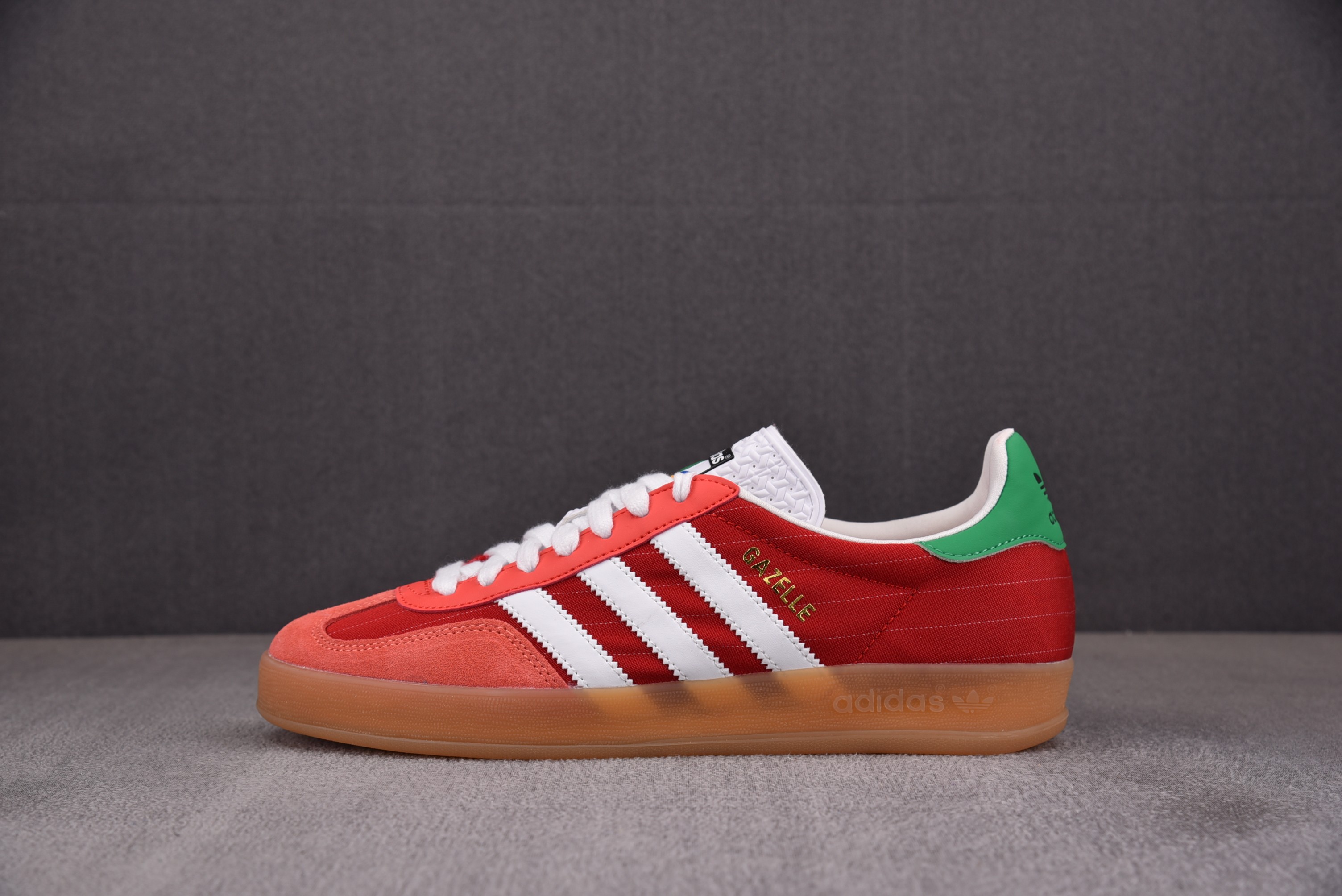 【纯原】AD Originals Gazelle Indoor 红白绿 IF9641 아디다스